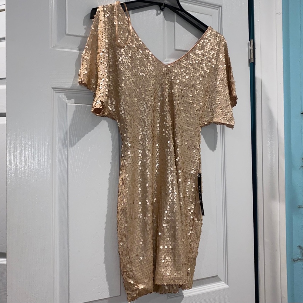 Rose Gold Mini Dress